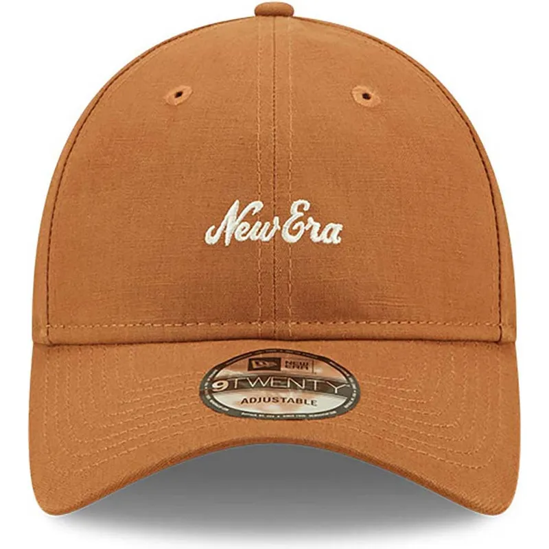 brazowa-regulowana-czapka-z-zakrzywionym-daszkiem-9twenty-linen-new-era