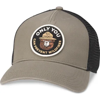 Czapka trucker brązowo-czarna snapback Smokey Bear Valin od American Needle