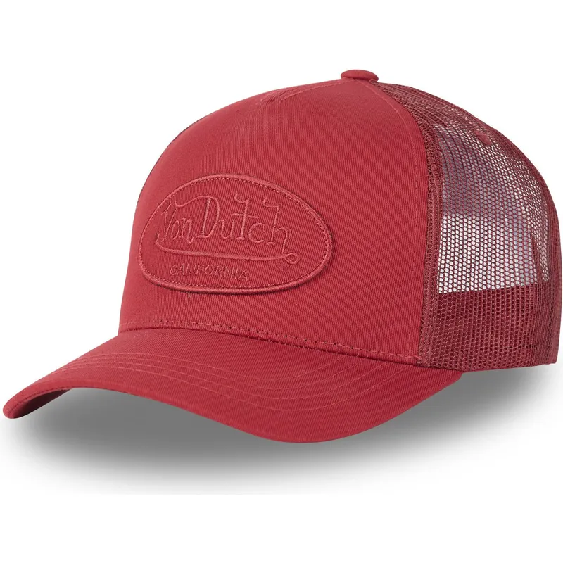 kepure-islenkta-raudona-snapback-lof-a3-von-dutch
