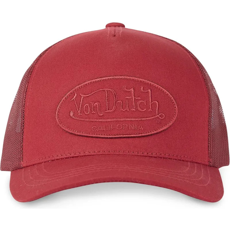 kepure-islenkta-raudona-snapback-lof-a3-von-dutch