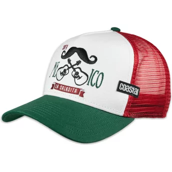 Coastal Mexican Mustache HFT White, Red and Green Trucker Hat