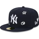 kepure-plokscia-tamsiai-melyna-priglundanti-59fifty-sunlight-pop-new-york-yankees-mlb-new-era