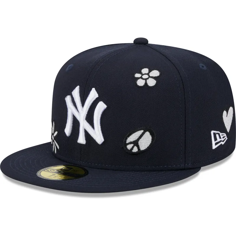 kepure-plokscia-tamsiai-melyna-priglundanti-59fifty-sunlight-pop-new-york-yankees-mlb-new-era