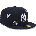 kepure-plokscia-tamsiai-melyna-priglundanti-59fifty-sunlight-pop-new-york-yankees-mlb-new-era
