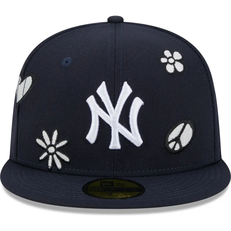 kepure-plokscia-tamsiai-melyna-priglundanti-59fifty-sunlight-pop-new-york-yankees-mlb-new-era