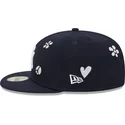 kepure-plokscia-tamsiai-melyna-priglundanti-59fifty-sunlight-pop-new-york-yankees-mlb-new-era
