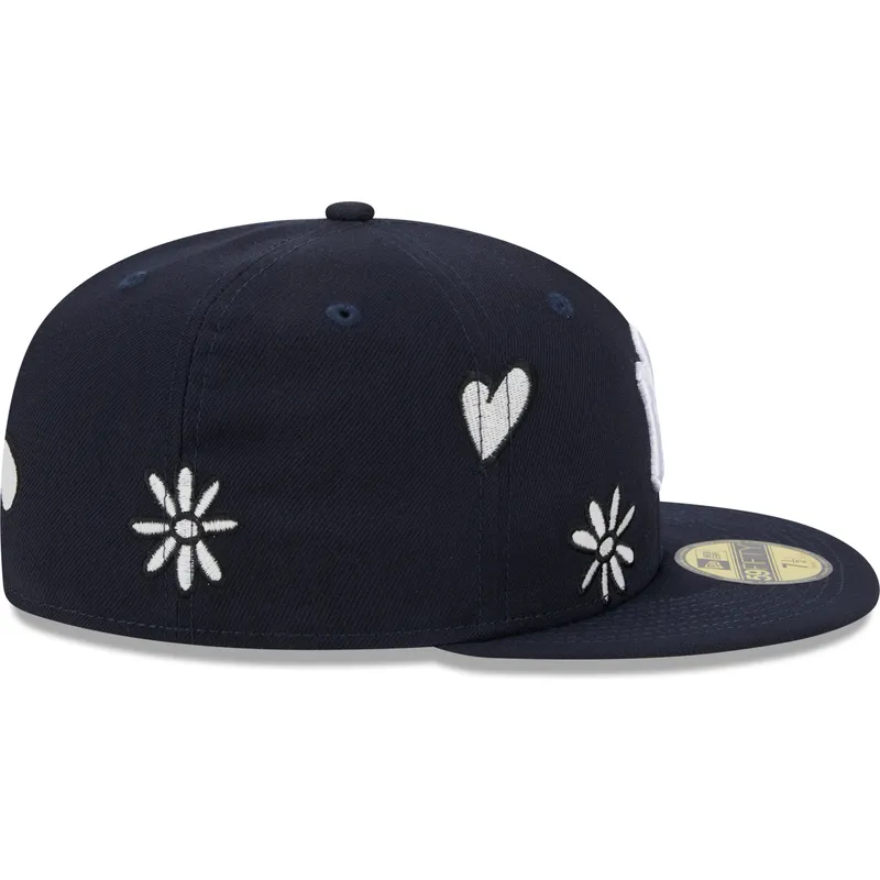 kepure-plokscia-tamsiai-melyna-priglundanti-59fifty-sunlight-pop-new-york-yankees-mlb-new-era