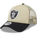 bezowo-czarna-czapka-trucker-9forty-a-frame-all-day-trucker-las-vegas-raiders-nfl-od-new-era
