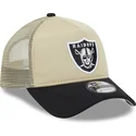bezowo-czarna-czapka-trucker-9forty-a-frame-all-day-trucker-las-vegas-raiders-nfl-od-new-era
