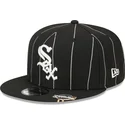 kepure-plokscia-juoda-snapback-9fifty-pinstripe-visor-clip-chicago-white-sox-mlb-new-era