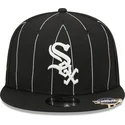 kepure-plokscia-juoda-snapback-9fifty-pinstripe-visor-clip-chicago-white-sox-mlb-new-era