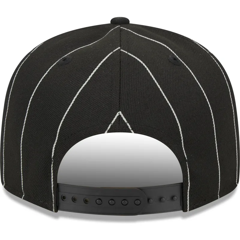 kepure-plokscia-juoda-snapback-9fifty-pinstripe-visor-clip-chicago-white-sox-mlb-new-era