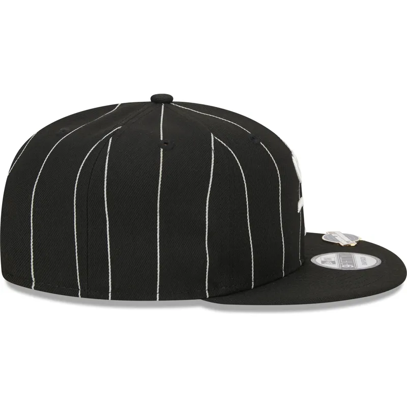 kepure-plokscia-juoda-snapback-9fifty-pinstripe-visor-clip-chicago-white-sox-mlb-new-era
