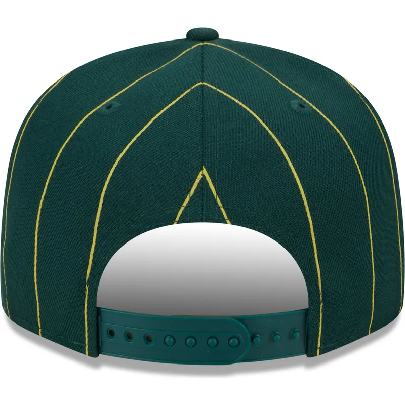 kepure-plokscia-zalia-snapback-9fifty-pinstripe-visor-clip-oakland-athletics-mlb-new-era