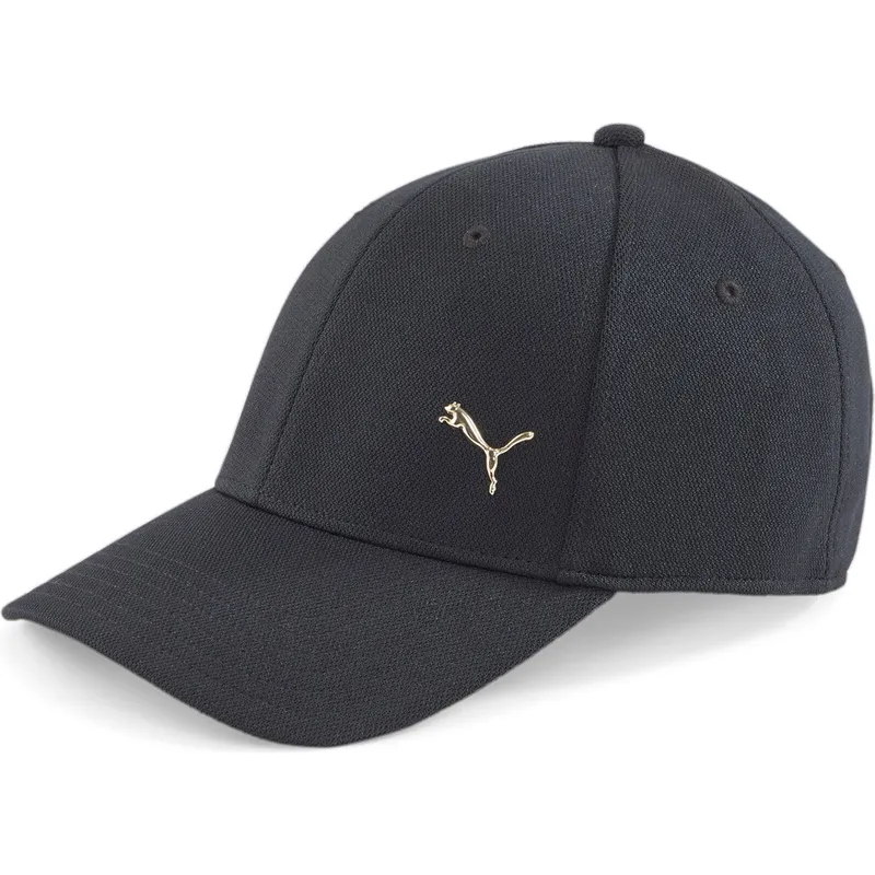 kepure-islenkta-juoda-reguliuojamas-gold-metal-cat-puma