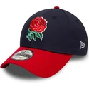 kepure-islenkta-tamsiai-melyna-reguliuojama-juostele-9forty-core-england-rugby-rfu-new-era