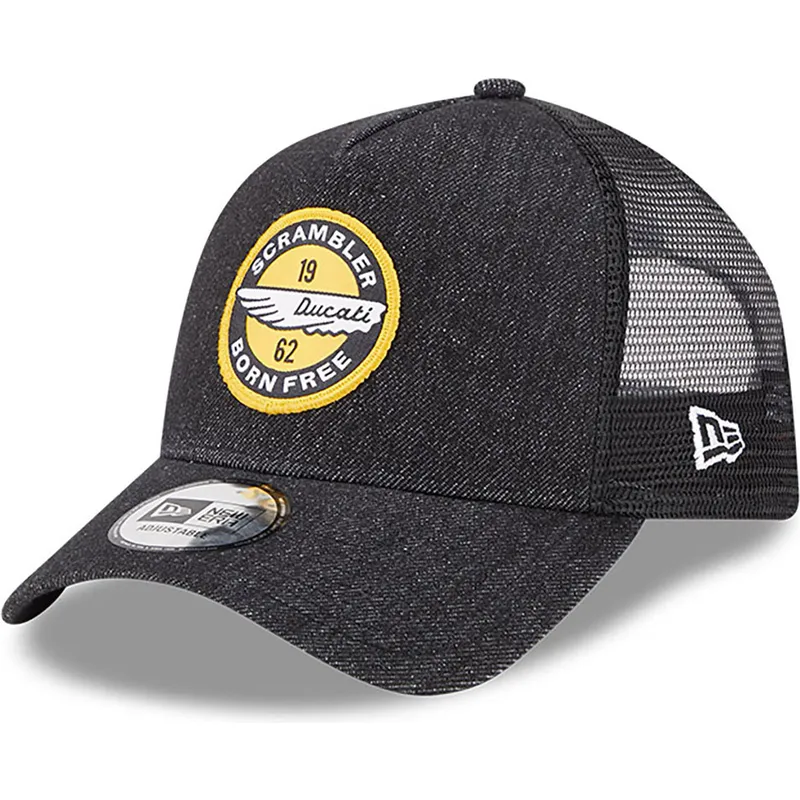 kepure-islenkta-juoda-snapback-denim-a-frame-ducati-motor-motogp-new-era