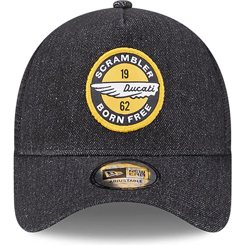 kepure-islenkta-juoda-snapback-denim-a-frame-ducati-motor-motogp-new-era