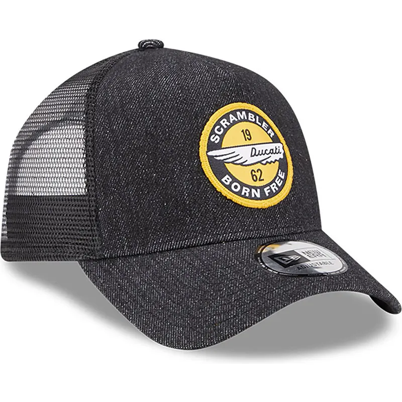 kepure-islenkta-juoda-snapback-denim-a-frame-ducati-motor-motogp-new-era