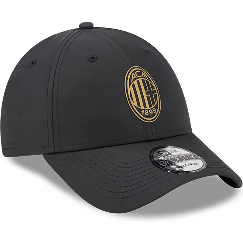 kepure-islenkta-juoda-reguliuojama-juostele-dorado-9forty-ac-milan-serie-a-new-era