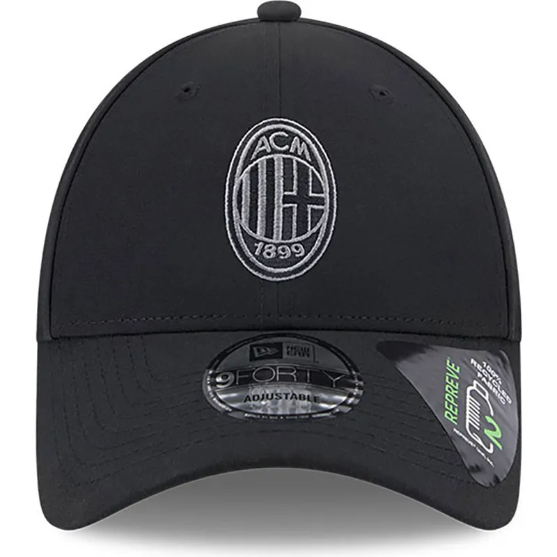 kepure-islenkta-juoda-reguliuojamas-9forty-repreve-ac-milan-serie-a-new-era