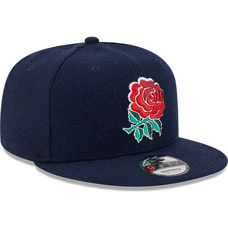 kepure-plokscia-melyna-snapback-9fifty-wool-england-rugby-rfu-new-era