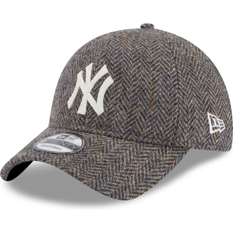 kepure-islenkta-pilka-reguliuojamas-9twenty-tweed-pack-new-york-yankees-mlb-new-era