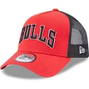 kepure-islenkta-raudona-snapback-a-frame-team-script-chicago-bulls-nba-new-era