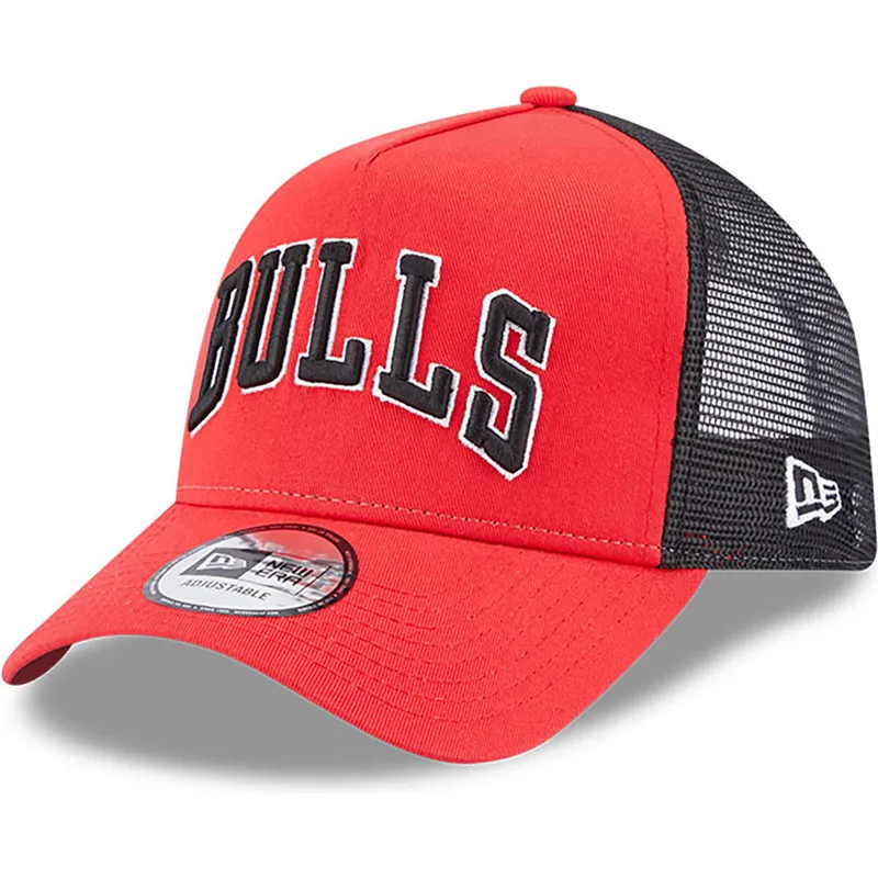 kepure-islenkta-raudona-snapback-a-frame-team-script-chicago-bulls-nba-new-era