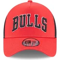 kepure-islenkta-raudona-snapback-a-frame-team-script-chicago-bulls-nba-new-era