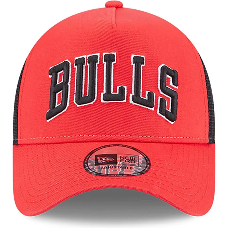 kepure-islenkta-raudona-snapback-a-frame-team-script-chicago-bulls-nba-new-era