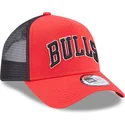 kepure-islenkta-raudona-snapback-a-frame-team-script-chicago-bulls-nba-new-era