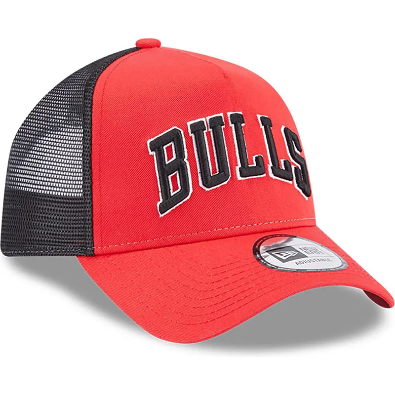 kepure-islenkta-raudona-snapback-a-frame-team-script-chicago-bulls-nba-new-era