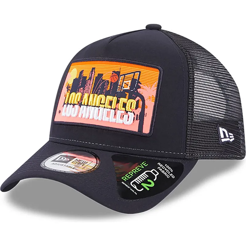 kepure-islenkta-tamsiai-melyna-snapback-a-frame-repreve-license-plate-los-angeles-new-era