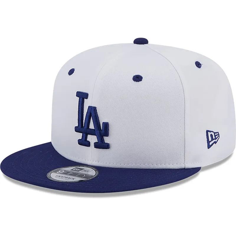 kepure-plokscia-melyna-snapback-9fifty-white-crown-patch-los-angeles-dodgers-mlb-new-era