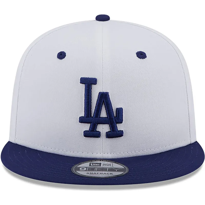 kepure-plokscia-melyna-snapback-9fifty-white-crown-patch-los-angeles-dodgers-mlb-new-era