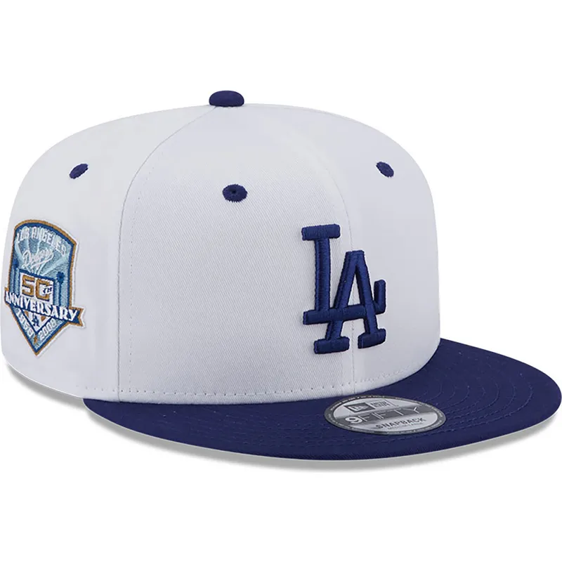 kepure-plokscia-melyna-snapback-9fifty-white-crown-patch-los-angeles-dodgers-mlb-new-era