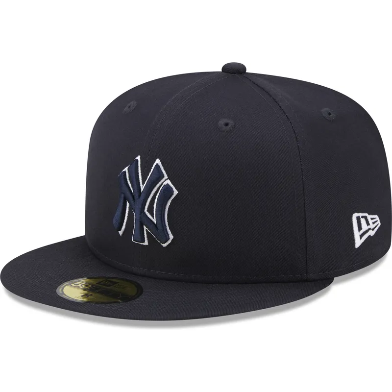 kepure-plokscia-tamsiai-melyna-priglundanti-59fifty-team-outline-new-york-yankees-mlb-new-era