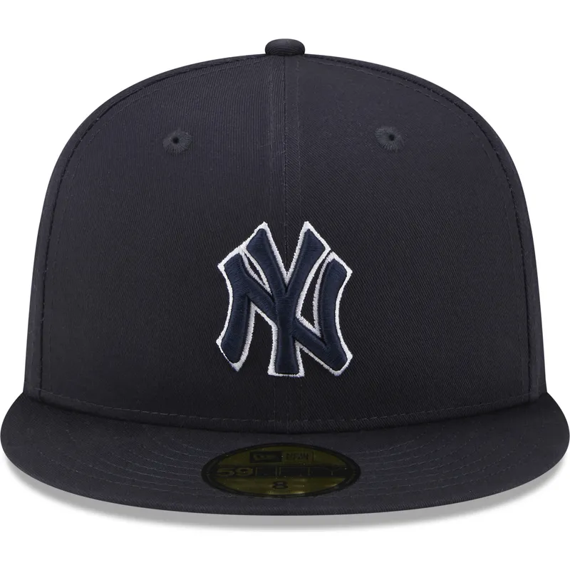 kepure-plokscia-tamsiai-melyna-priglundanti-59fifty-team-outline-new-york-yankees-mlb-new-era