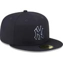 kepure-plokscia-tamsiai-melyna-priglundanti-59fifty-team-outline-new-york-yankees-mlb-new-era