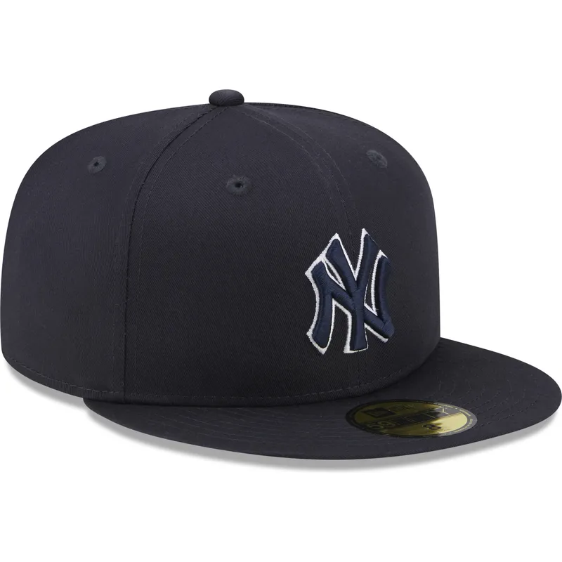 kepure-plokscia-tamsiai-melyna-priglundanti-59fifty-team-outline-new-york-yankees-mlb-new-era