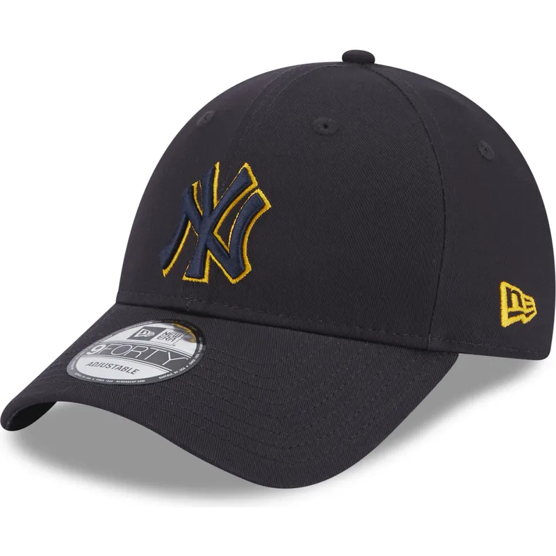 kepure-islenkta-tamsiai-melyna-reguliuojamas-9forty-team-outline-new-york-yankees-mlb-new-era