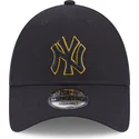 kepure-islenkta-tamsiai-melyna-reguliuojamas-9forty-team-outline-new-york-yankees-mlb-new-era