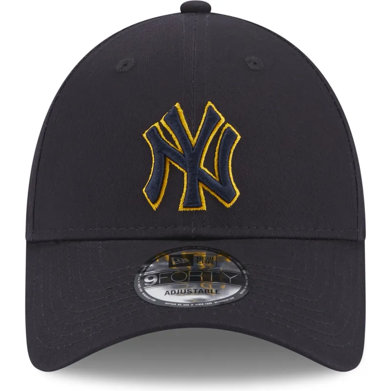 kepure-islenkta-tamsiai-melyna-reguliuojamas-9forty-team-outline-new-york-yankees-mlb-new-era