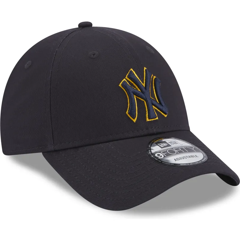 kepure-islenkta-tamsiai-melyna-reguliuojamas-9forty-team-outline-new-york-yankees-mlb-new-era