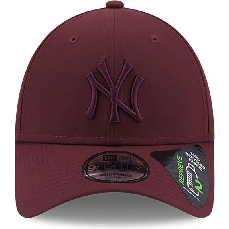 kepure-islenkta-raudona-reguliuojamas-9forty-repreve-new-york-yankees-mlb-new-era