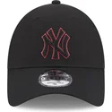 kepure-islenkta-juoda-reguliuojama-juostele-9forty-team-outline-new-york-yankees-mlb-new-era