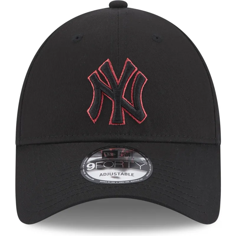 kepure-islenkta-juoda-reguliuojama-juostele-9forty-team-outline-new-york-yankees-mlb-new-era