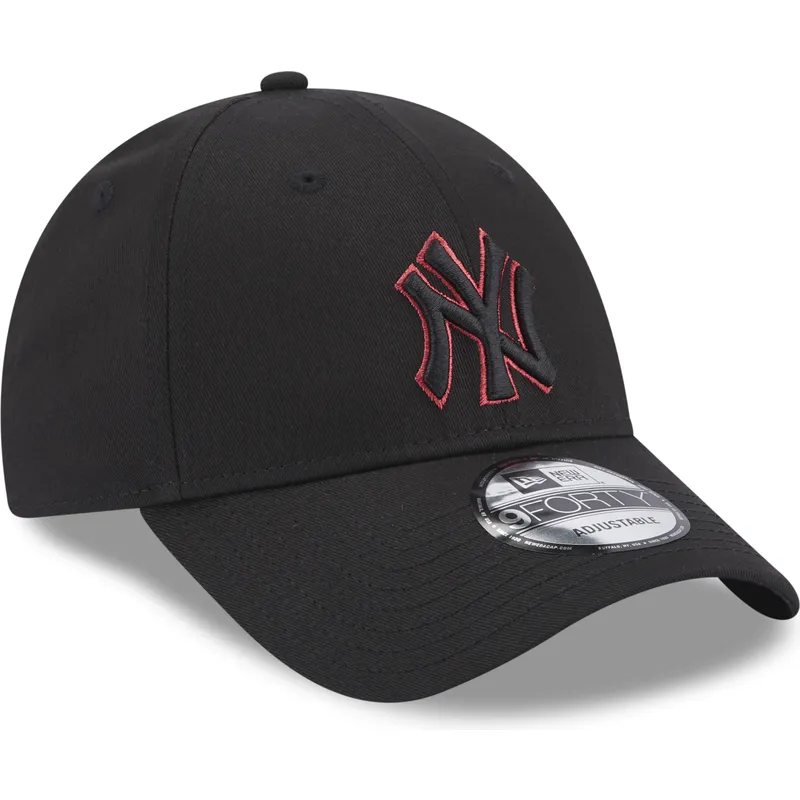 kepure-islenkta-juoda-reguliuojama-juostele-9forty-team-outline-new-york-yankees-mlb-new-era