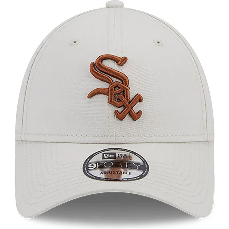 kepure-islenkta-smelio-reguliuojama-juostele-marron-9forty-league-essential-chicago-white-sox-mlb-new-era
